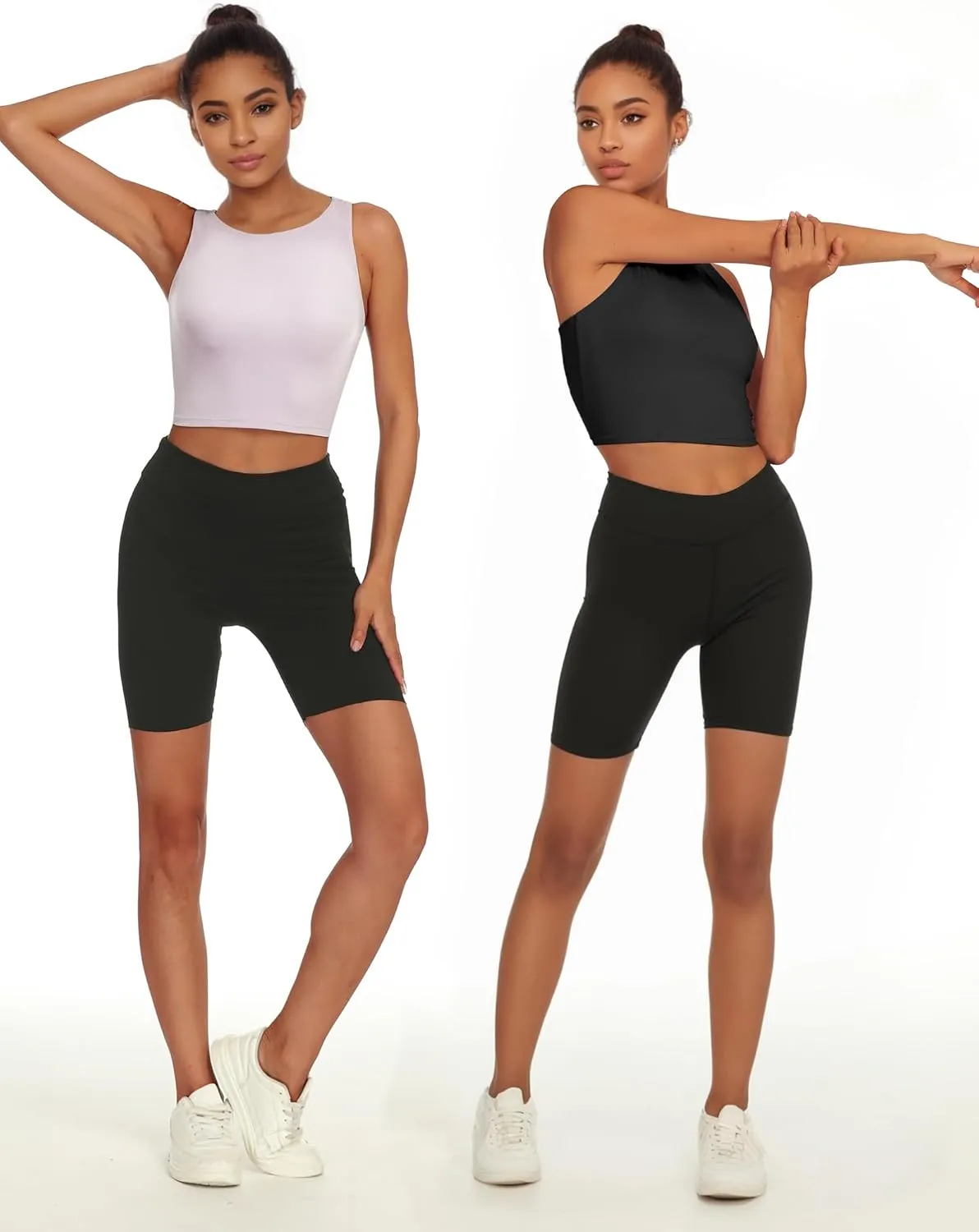 Sports Bras for Women, Supportive Longline High Neck Sports Bra Push Up Workout Built in Bra Crop Tank Tops