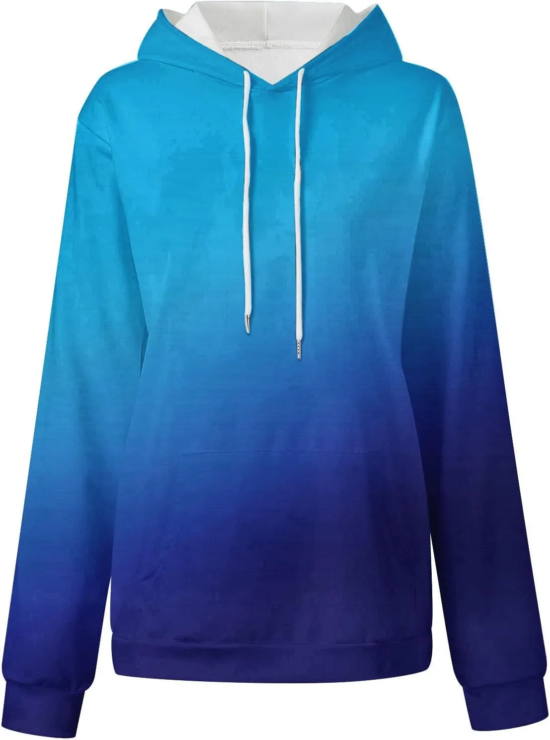 Stessotudo Oversized Hoodies for Women Casual Gradient Pullover Sweatshirts with Pocket Long Sleeve Trendy Y2K Hooded Tops
