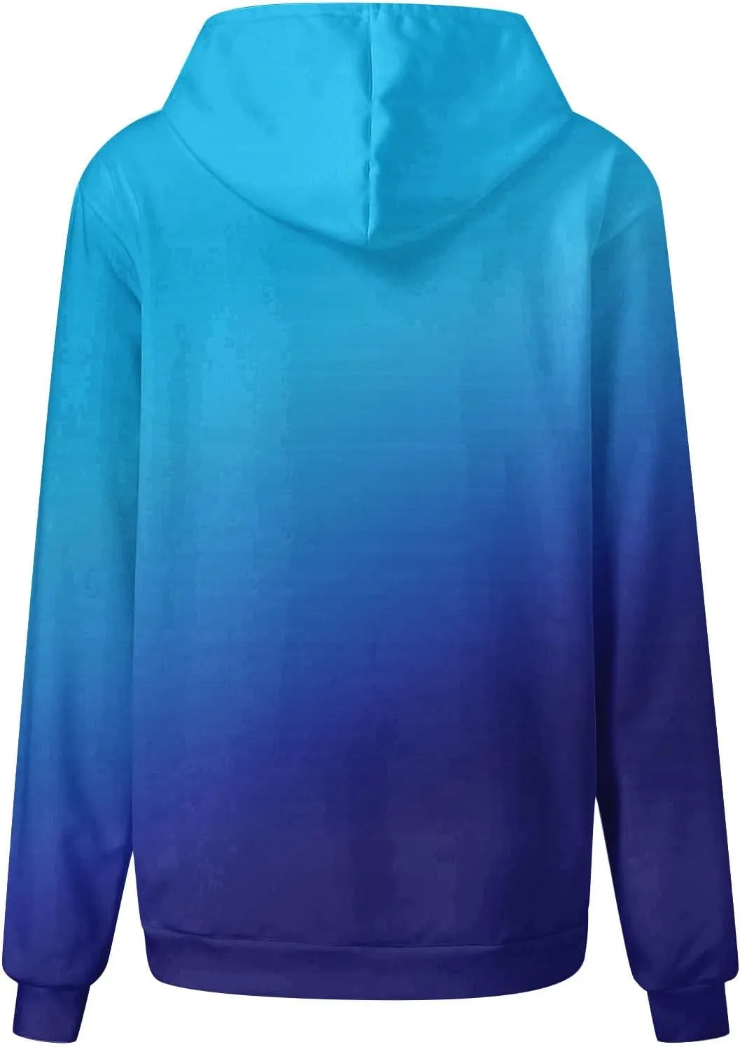Stessotudo Oversized Hoodies for Women Casual Gradient Pullover Sweatshirts with Pocket Long Sleeve Trendy Y2K Hooded Tops