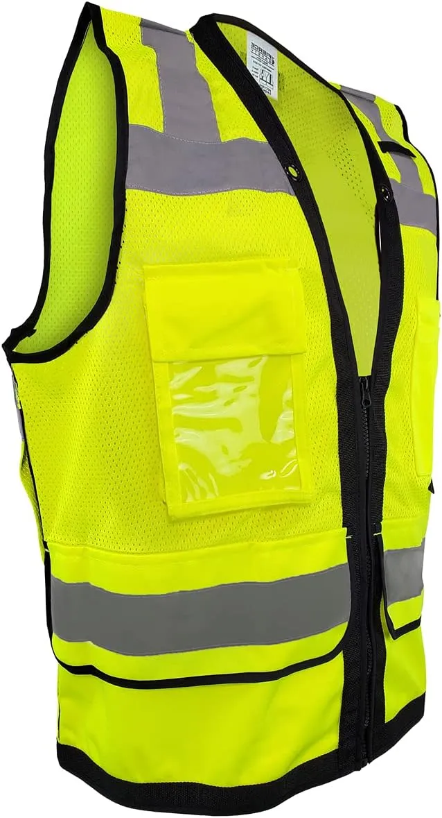 SU300G Surveyors Class 2 Green Reflective Vest with Tablet Pockets | Meets ANSI/ISEA Standards