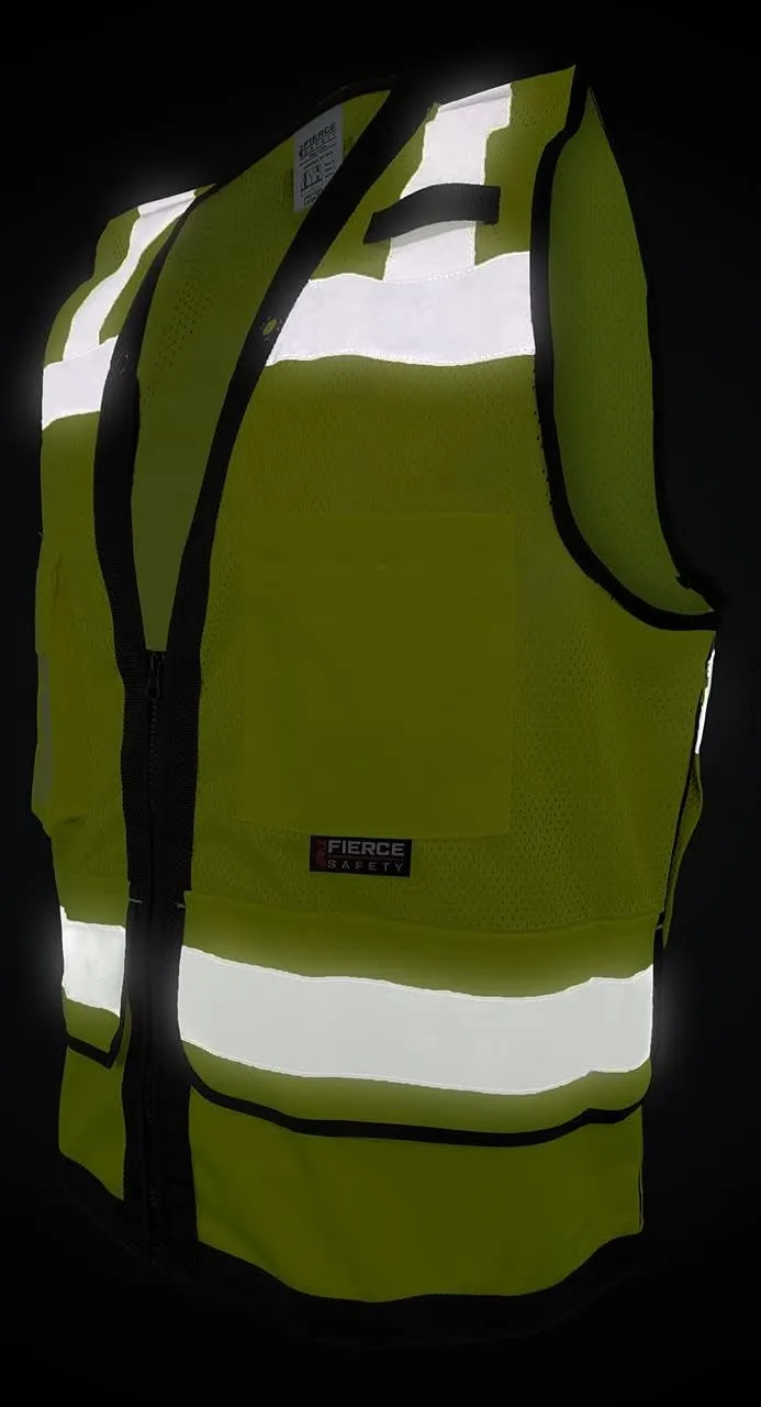 SU300G Surveyors Class 2 Green Reflective Vest with Tablet Pockets | Meets ANSI/ISEA Standards