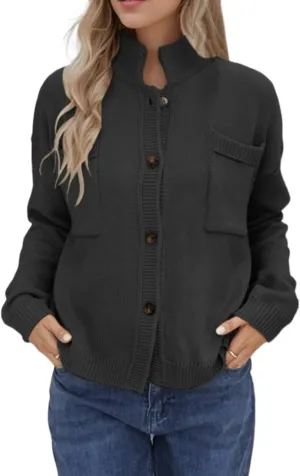 Sumleno Long Sleeve Cardigan Sweaters for Women Button Down Tops Vintage Grandpa Aesthetic Grunge Fall Winter Outfits