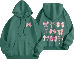 Sweatshirts For Women Long Sleeve Letter Print Casual Graphic Drawstring Pullover Cute Oversize Hoodie