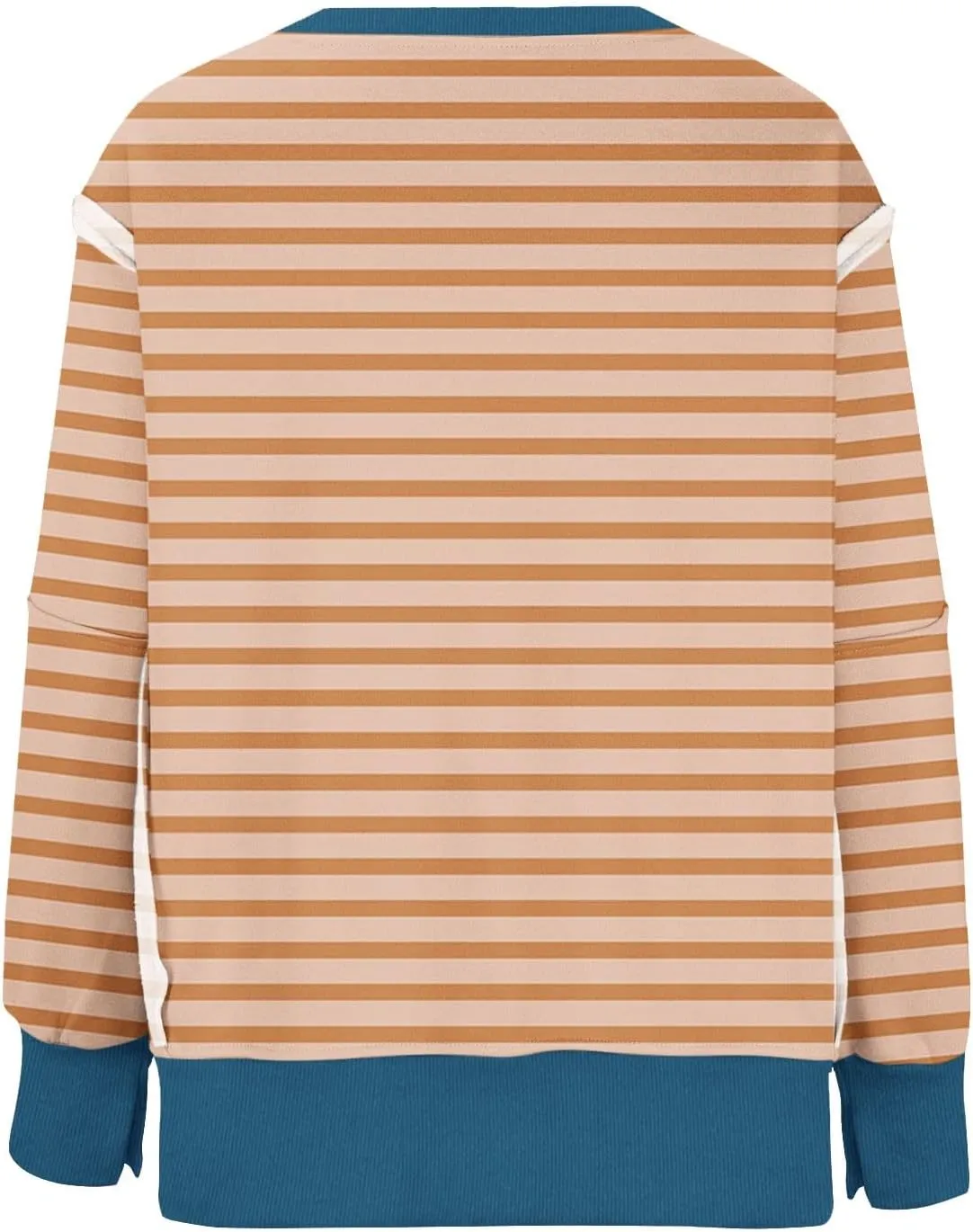 Sweatshirts for Women Striped Oversized Hoodies Long Sleeve Crewneck Fall Outfits Fashion Pullover Tops