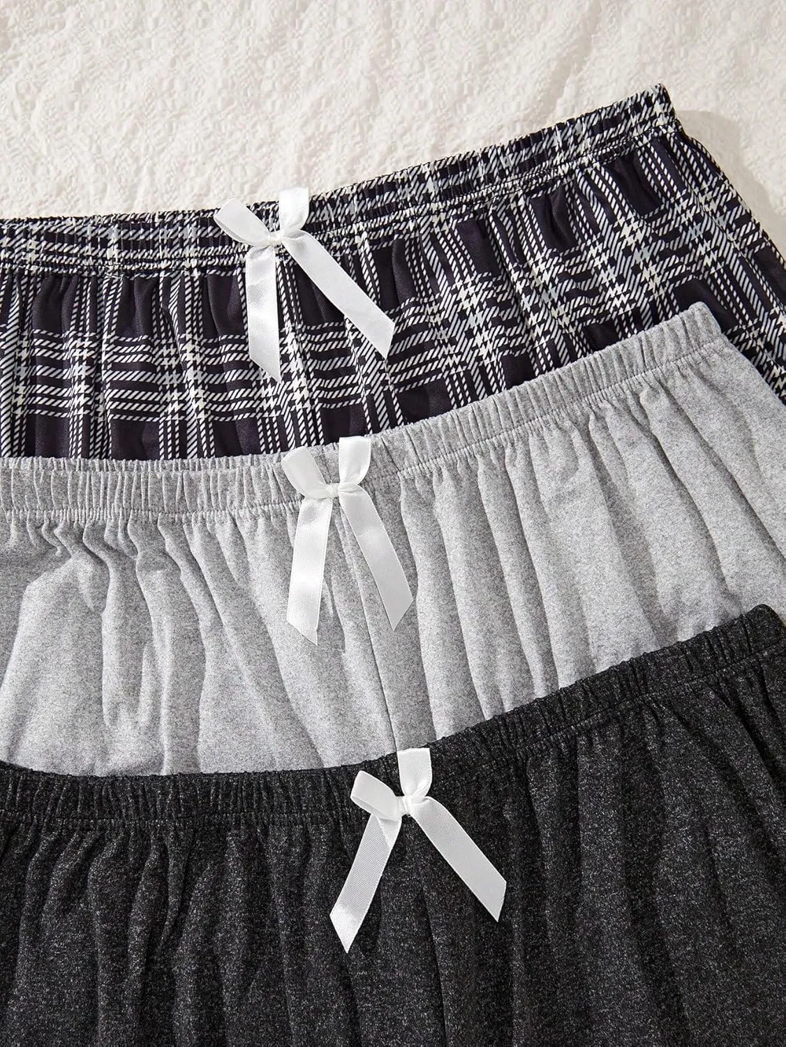 SweatyRocks Women's 3 Pack Plus Size Pajama Shorts Elastic High Waisted Lounge Sleep Shorts