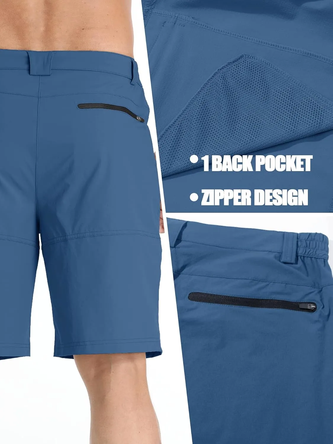 TACVASEN Men's Summer Outdoor Shorts Quick Dry Cargo Casual Work Hiking Shorts (NO Belt)