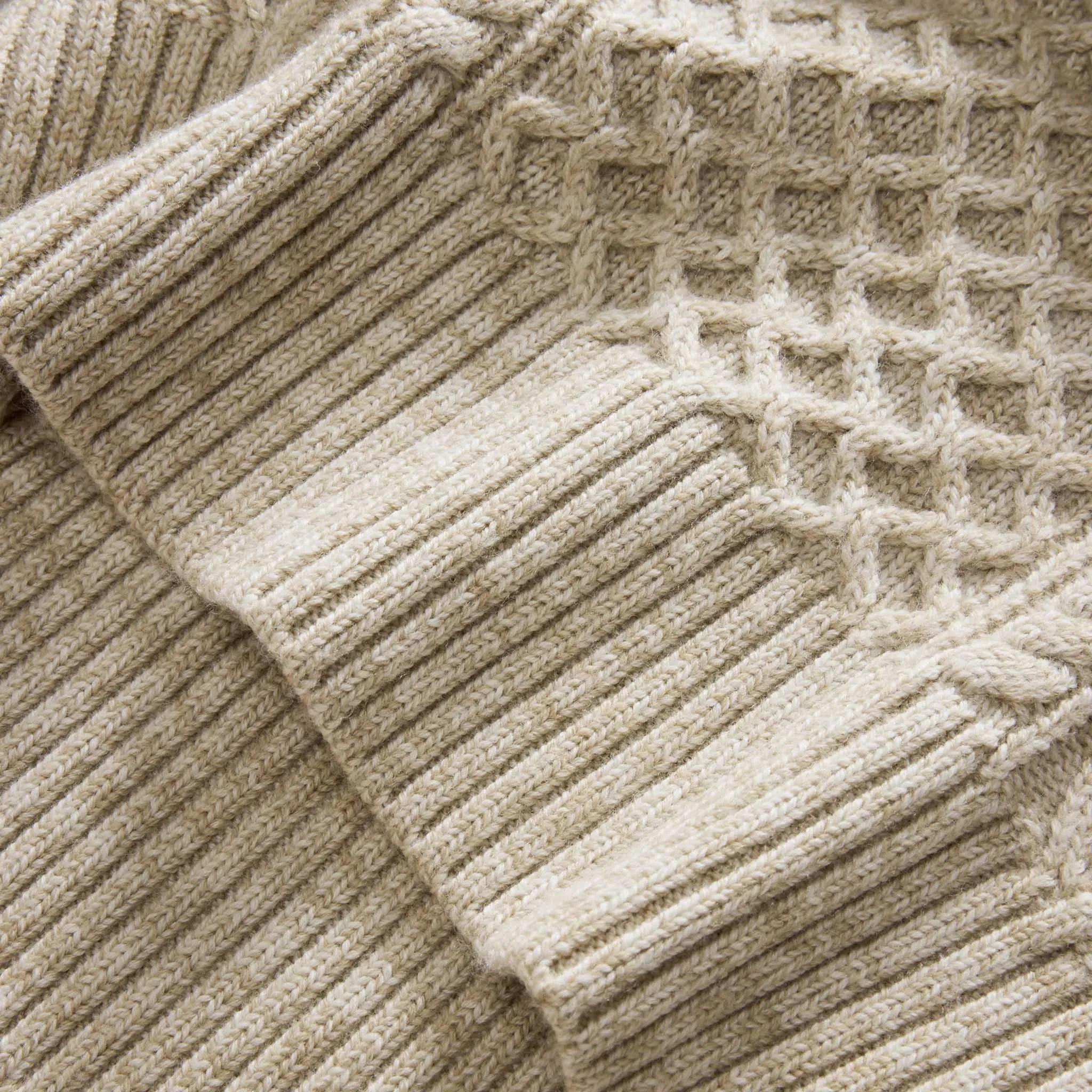 The Orr Sweater in Marled Oat Merino