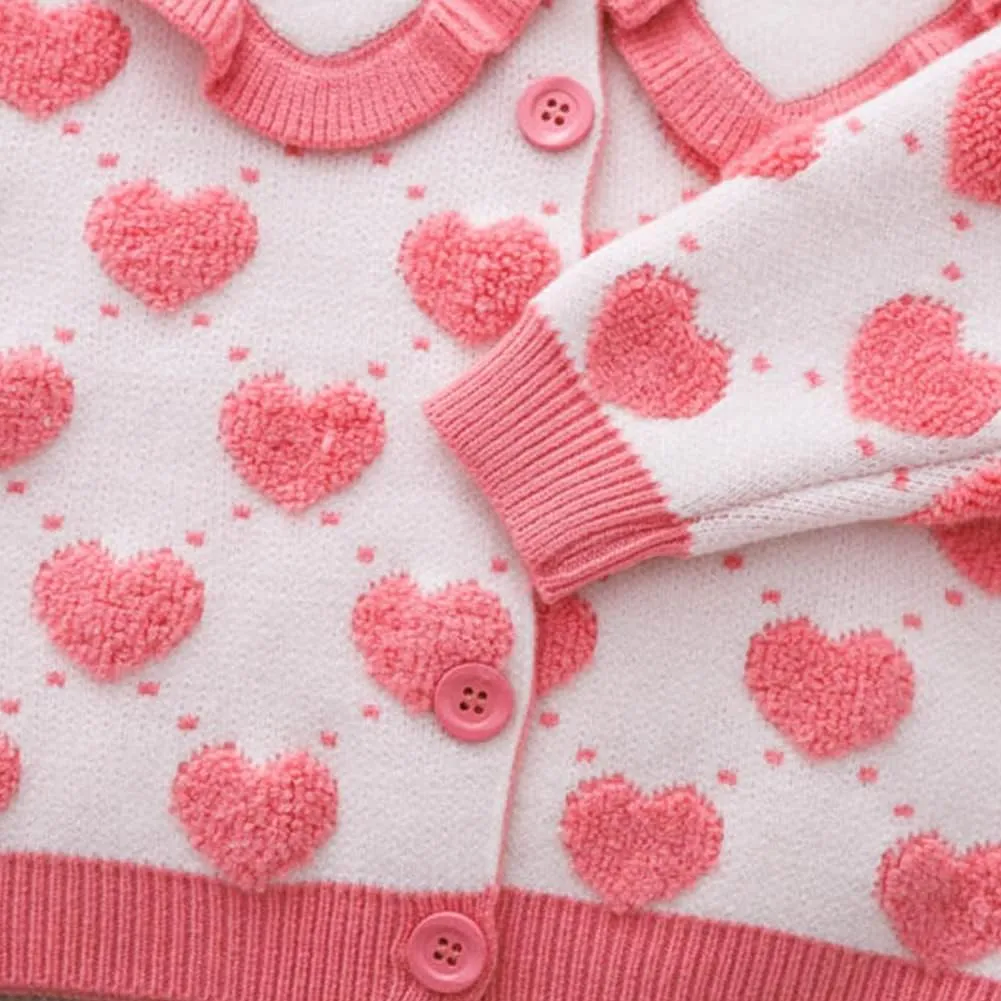 Toddler Girls Fall Winter Outfit Knitted Buttons Sweater Top Mini Skirt Ruffle Long Sleeve Tutu Dress 2PCS Clothes Set