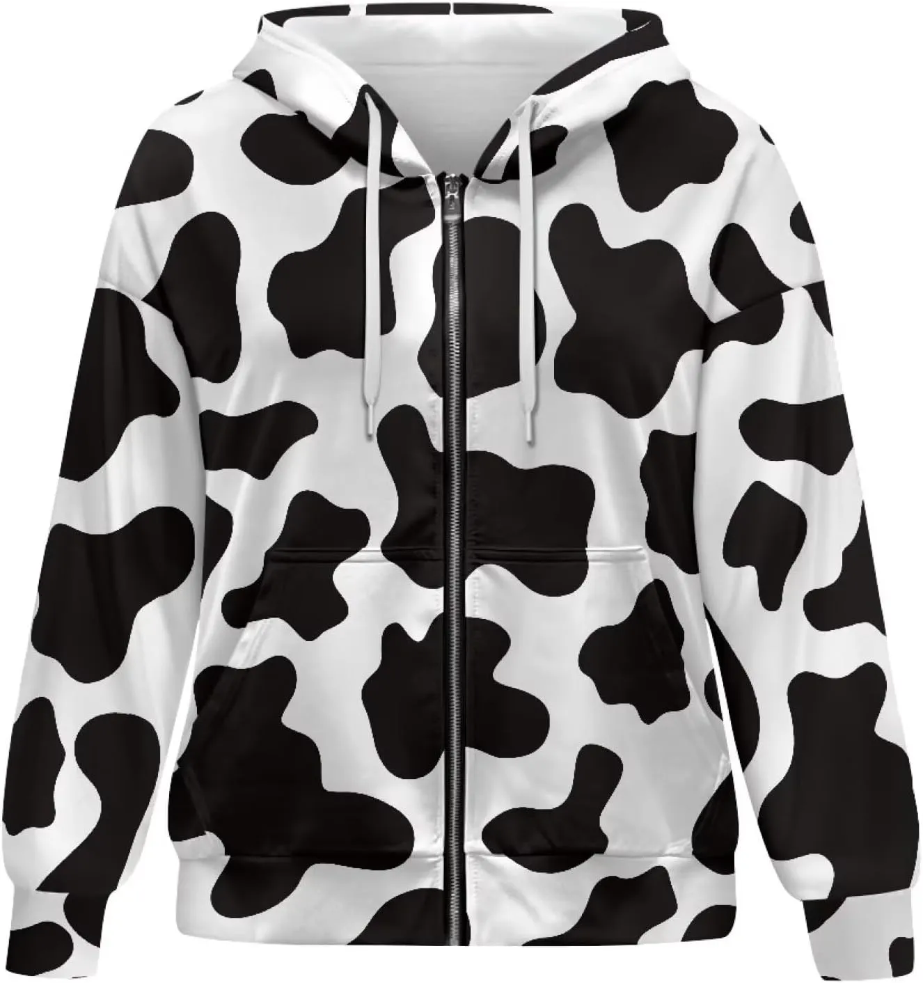 TODIYADDU Zip Up Hoodie for Women Fashion Sweatshirts with Pockets Oversized Jacket Drawstring Hoodies Y2k Winter Outfits