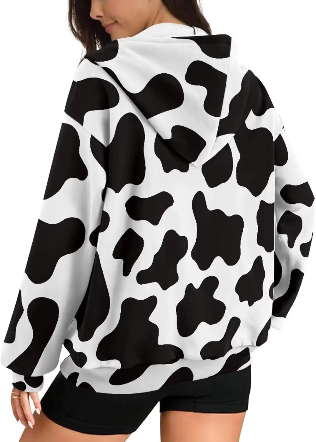 TODIYADDU Zip Up Hoodie for Women Fashion Sweatshirts with Pockets Oversized Jacket Drawstring Hoodies Y2k Winter Outfits