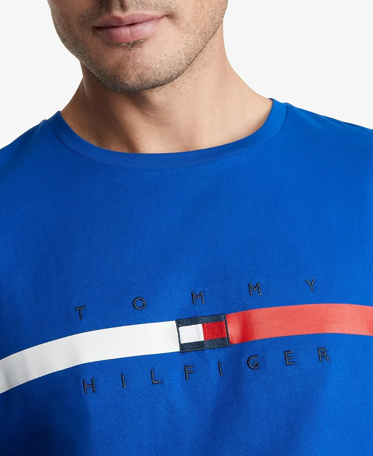 Tommy Hilfiger Men's Short Sleeve Signature Stripe Graphic T-shirt