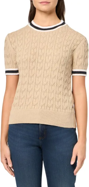 Tommy Hilfiger Women's Short Sleeve Cable Knit Sweater