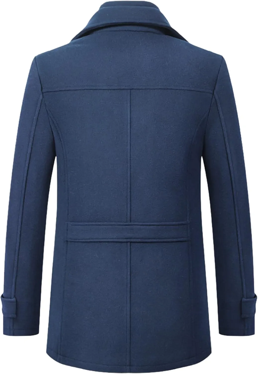 Trench Coat Mens Solid Color Mid-Length Overcoat Warm Turn-Down Collar Business Coats Single Breasted Slim Fit Jacket
