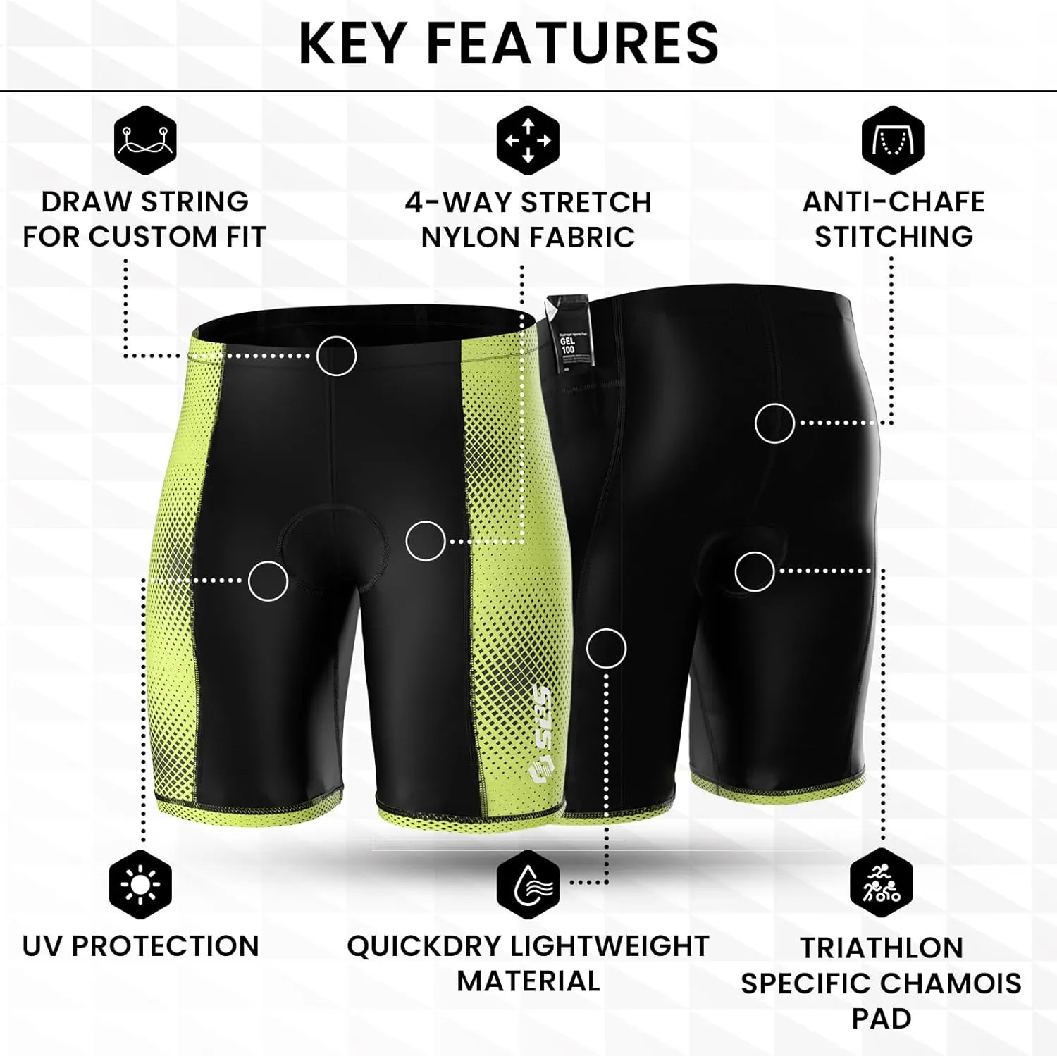 Triathlon Shorts Mens  Tri Shorts Mens  2 Pockets FRT  Designed by Athletes for Racing