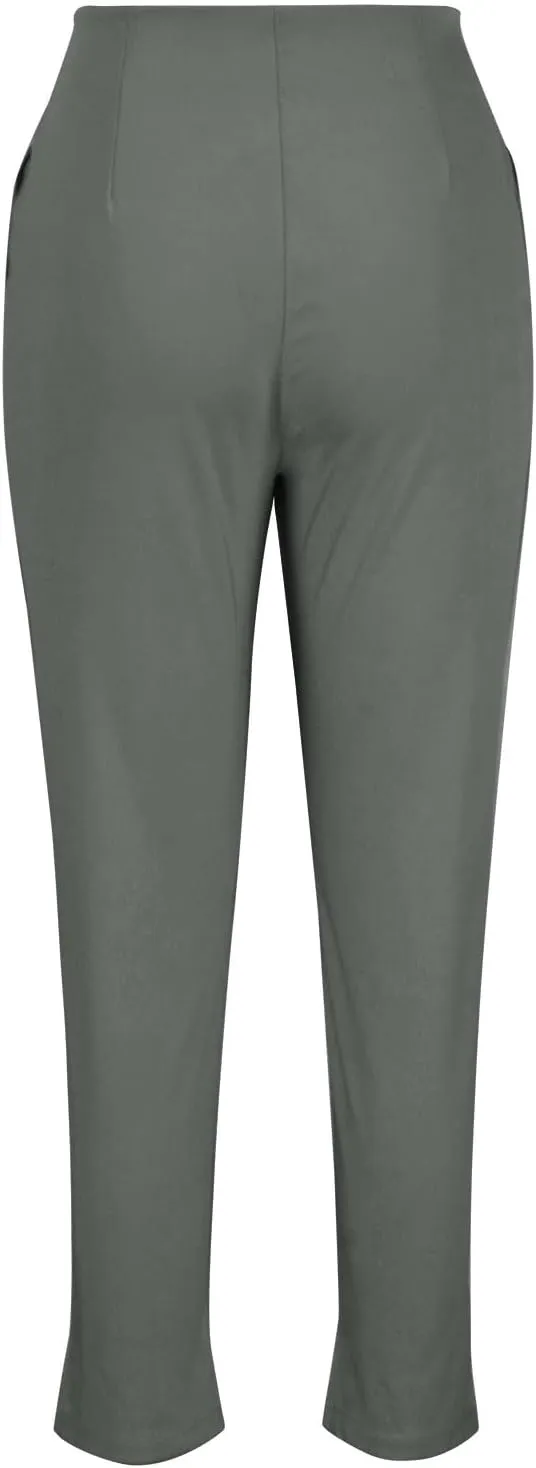 Uillui Dressy Pants for Women High Waist Slim Fit Straight Leg Pants Business Casual Work Office Pants Stretch Yoga Trousers