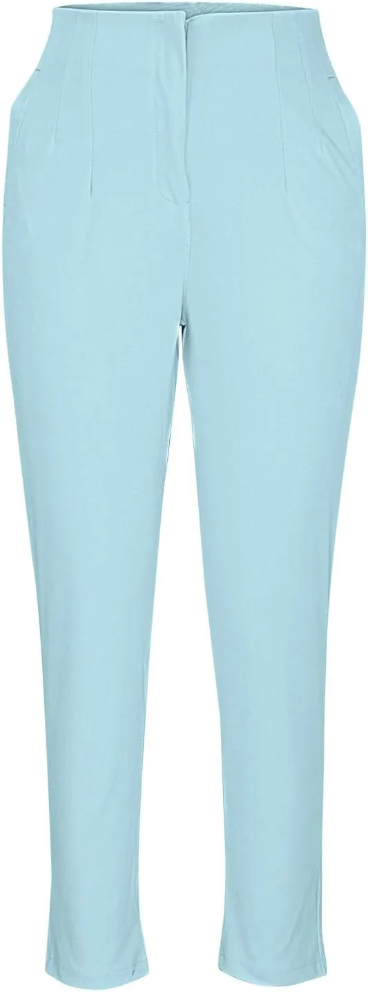 Uillui Dressy Pants for Women High Waist Slim Fit Straight Leg Pants Business Casual Work Office Pants Stretch Yoga Trousers