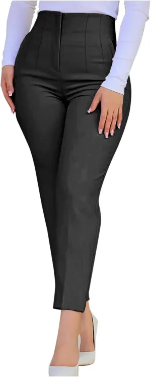 Uillui Dressy Pants for Women High Waist Slim Fit Straight Leg Pants Business Casual Work Office Pants Stretch Yoga Trousers