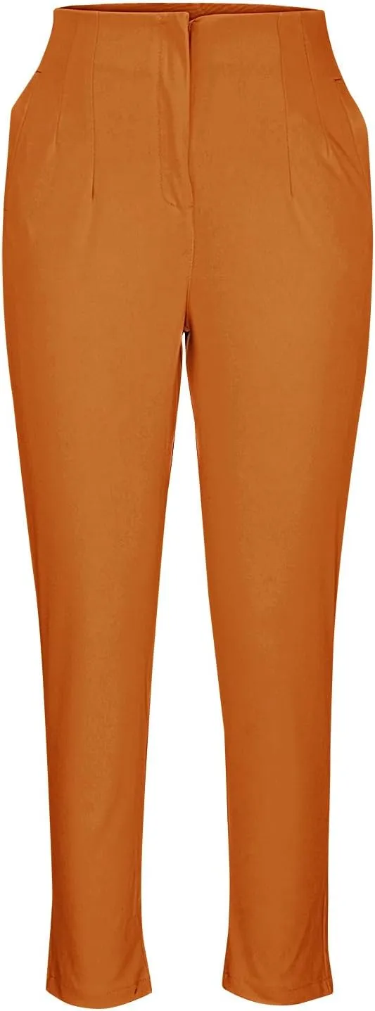 Uillui Dressy Pants for Women High Waist Slim Fit Straight Leg Pants Business Casual Work Office Pants Stretch Yoga Trousers