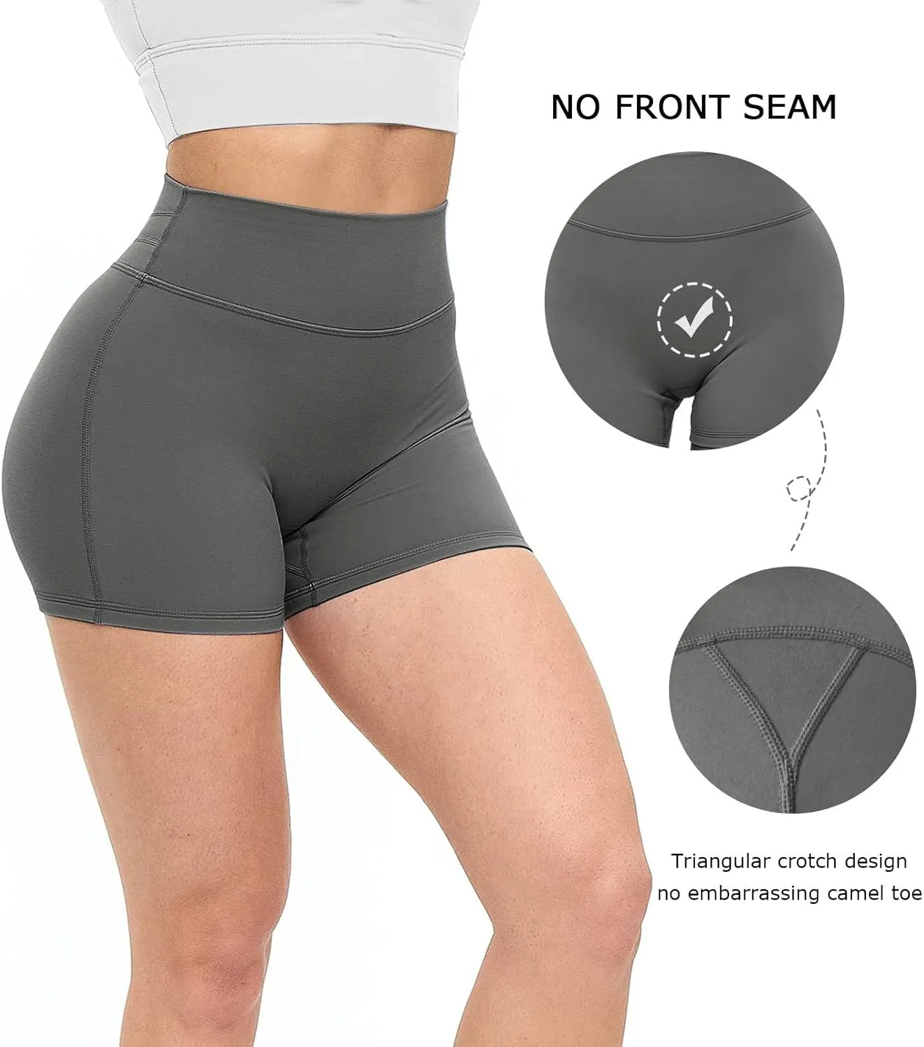 Unthewe Women's Workout Gym Biker Shorts High Waisted Athletic Booty Yoga Shorts with Tummy Control