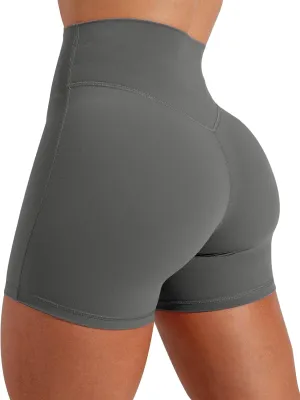 Unthewe Women's Workout Gym Biker Shorts High Waisted Athletic Booty Yoga Shorts with Tummy Control