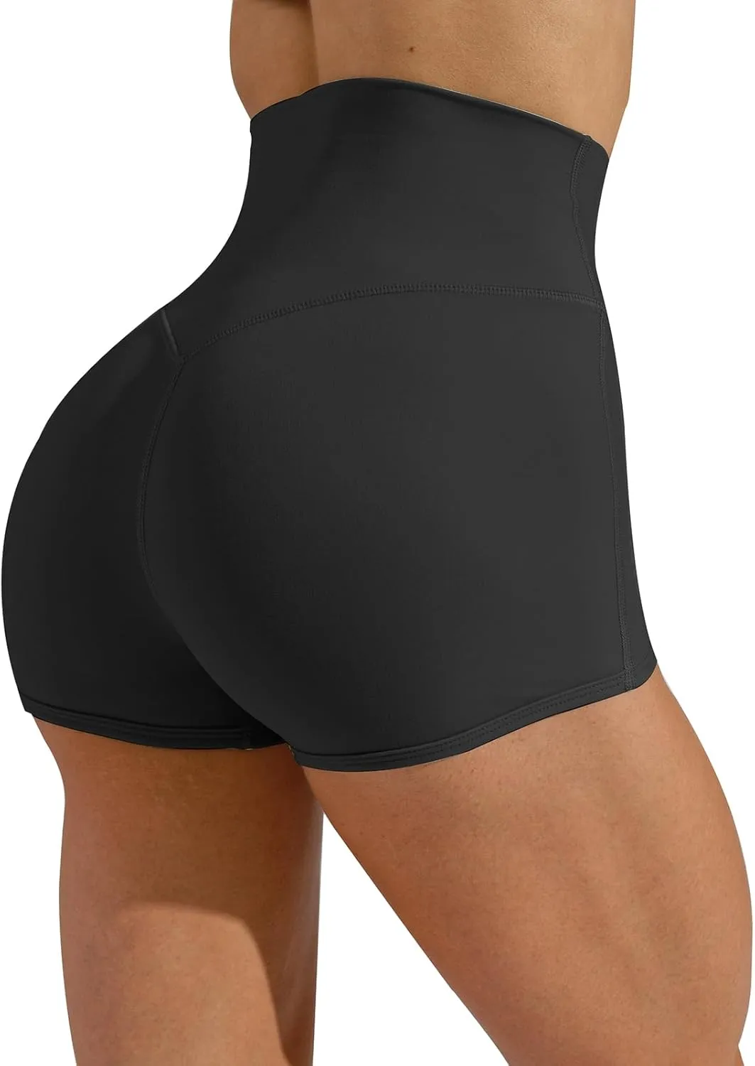 Unthewe Women's Workout Gym Biker Shorts High Waisted Athletic Booty Yoga Shorts with Tummy Control