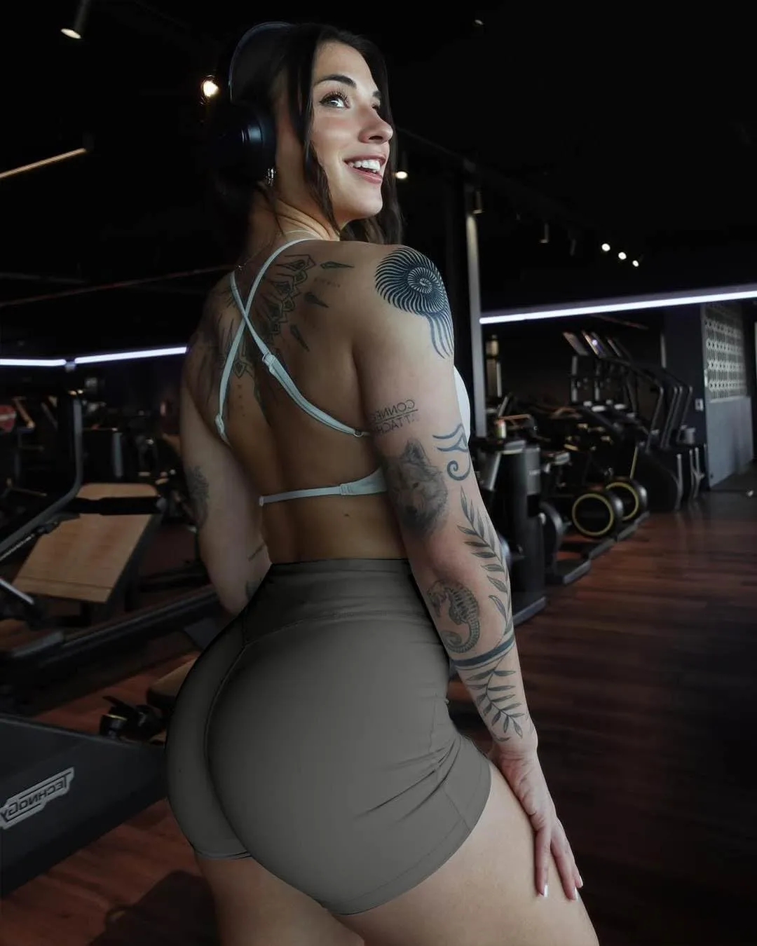 Unthewe Women's Workout Gym Biker Shorts High Waisted Athletic Booty Yoga Shorts with Tummy Control
