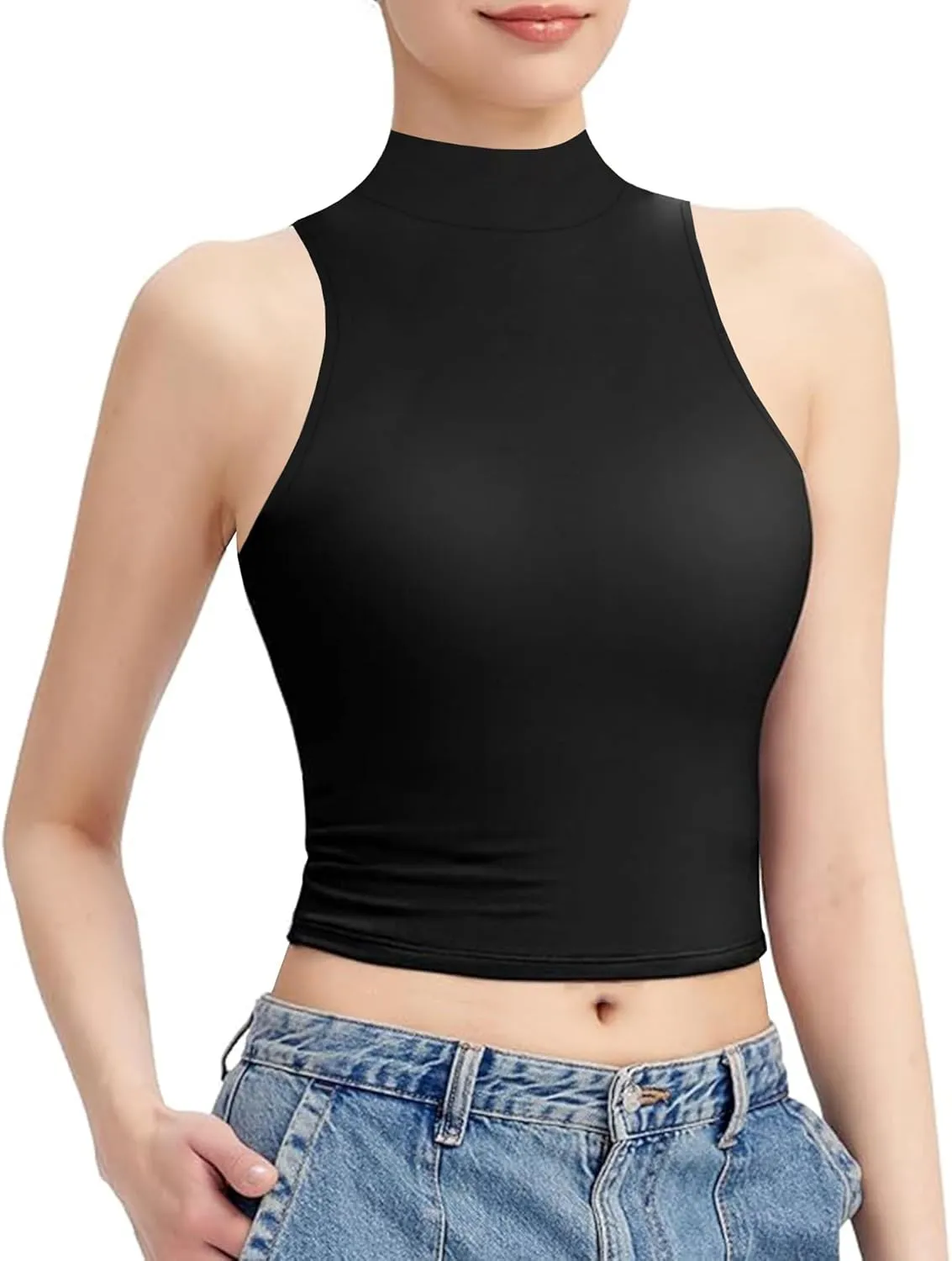 UNTYHOTS Women Mock Turtleneck Long Sleeve T Shirt Top Clothing