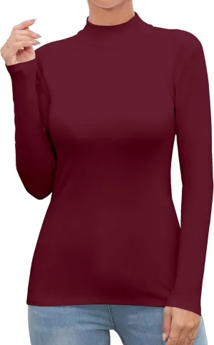 UNTYHOTS Women Mock Turtleneck Long Sleeve T Shirt Top Clothing