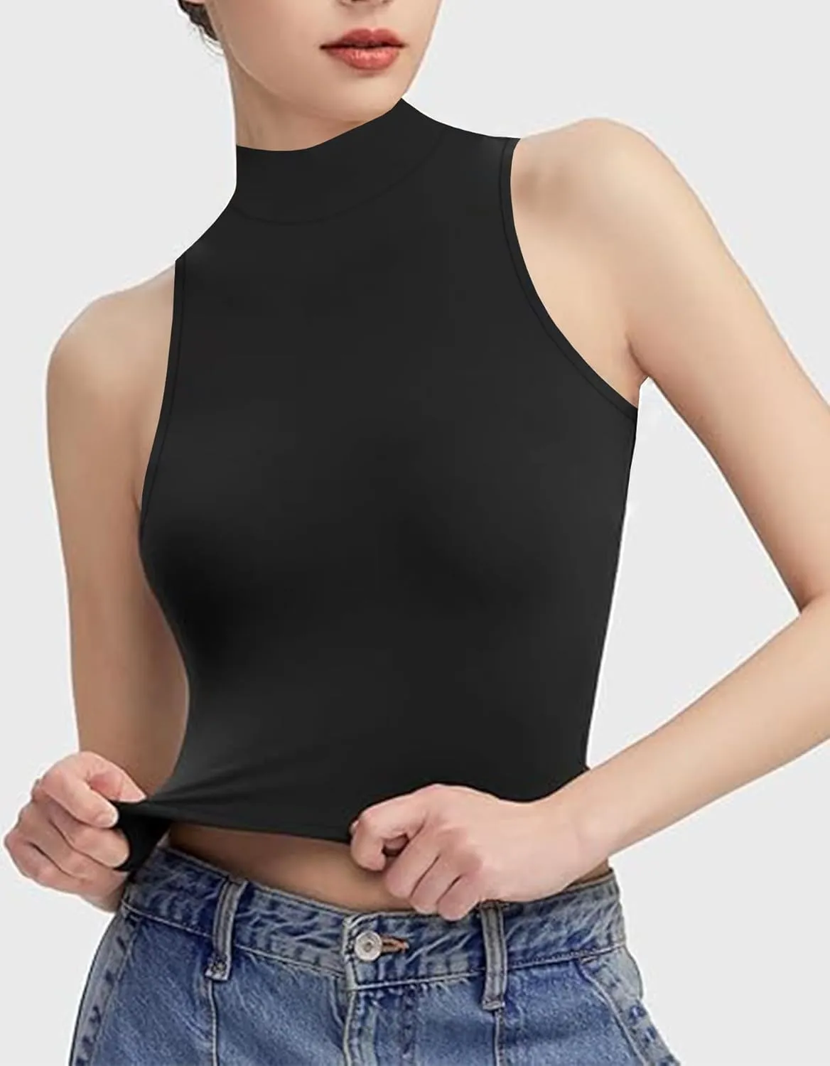 UNTYHOTS Women Mock Turtleneck Long Sleeve T Shirt Top Clothing