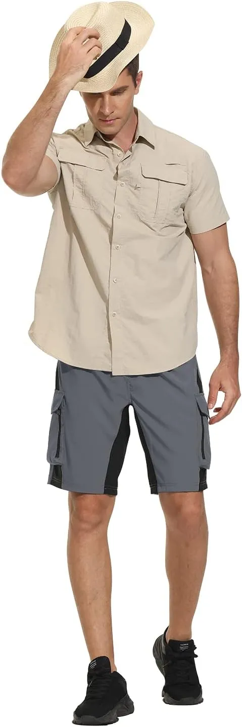 VAYAGER Men's Hiking Cargo Shorts Lightweight Multi Pocket Casual Outdoor Travel Shorts for Fishing Camping