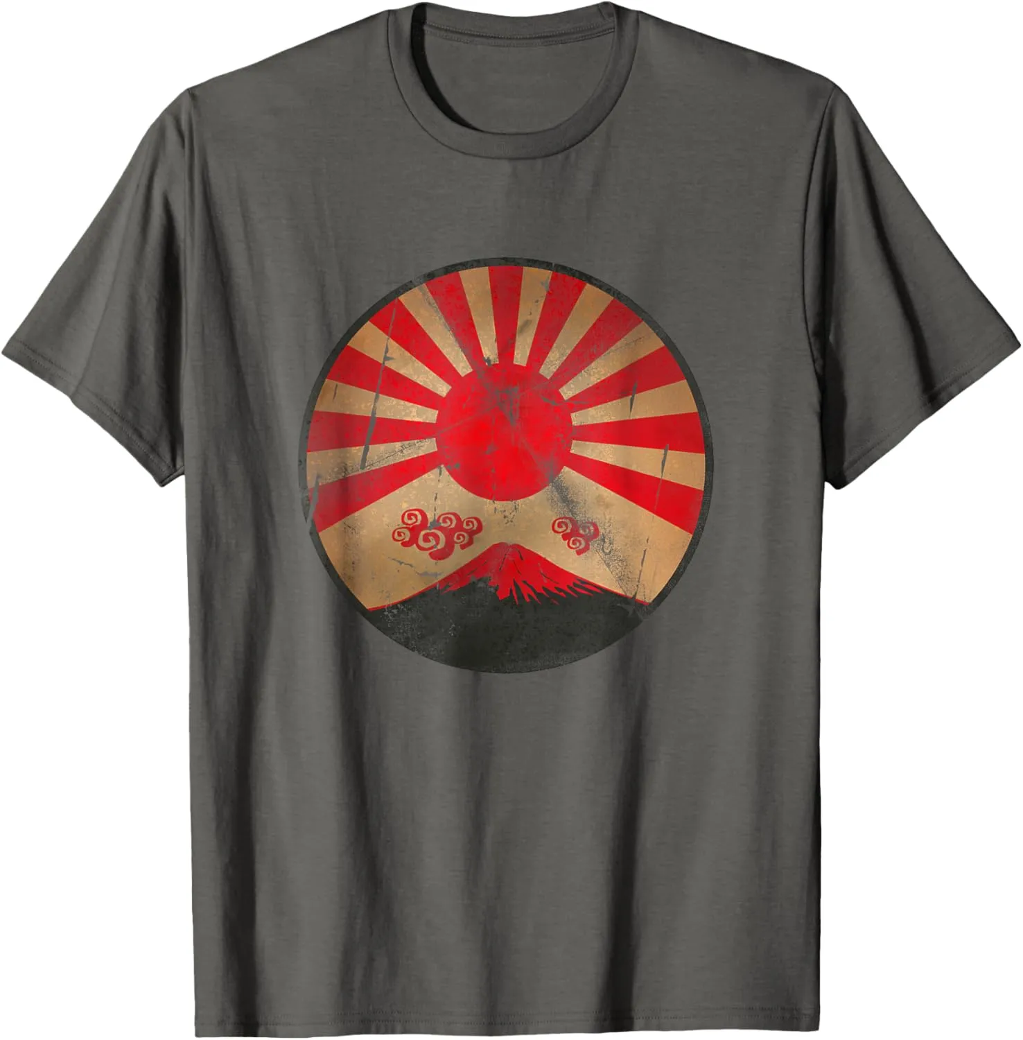 Vintage Japanese Mt. Fuji Nuclear Fallout Sunset Novelty T-Shirt