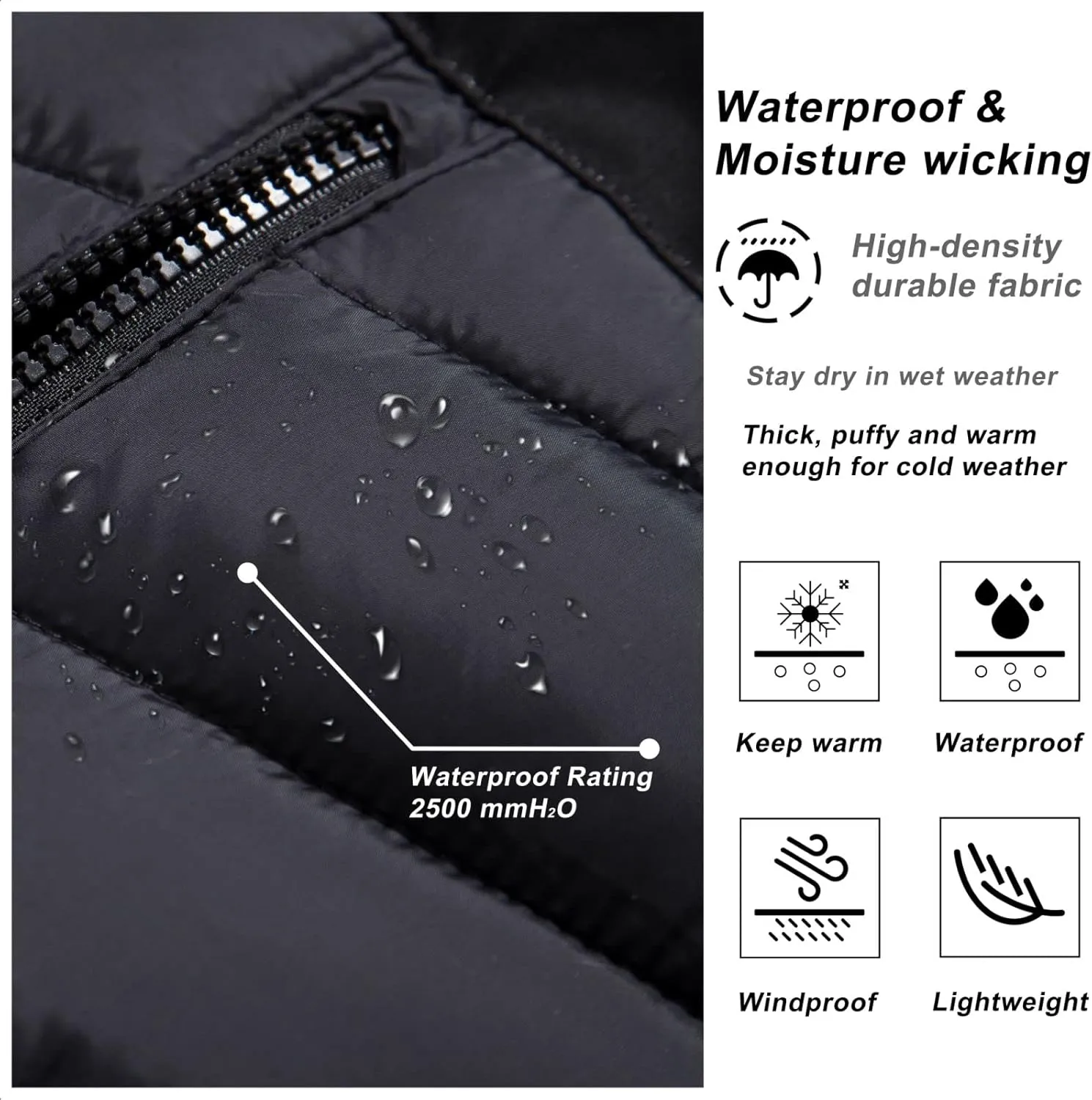 VtuAOL Men's Puffer Vest Outdoor Hooded Padded Vest Softshell Outerwear Vest for Travel Hiking