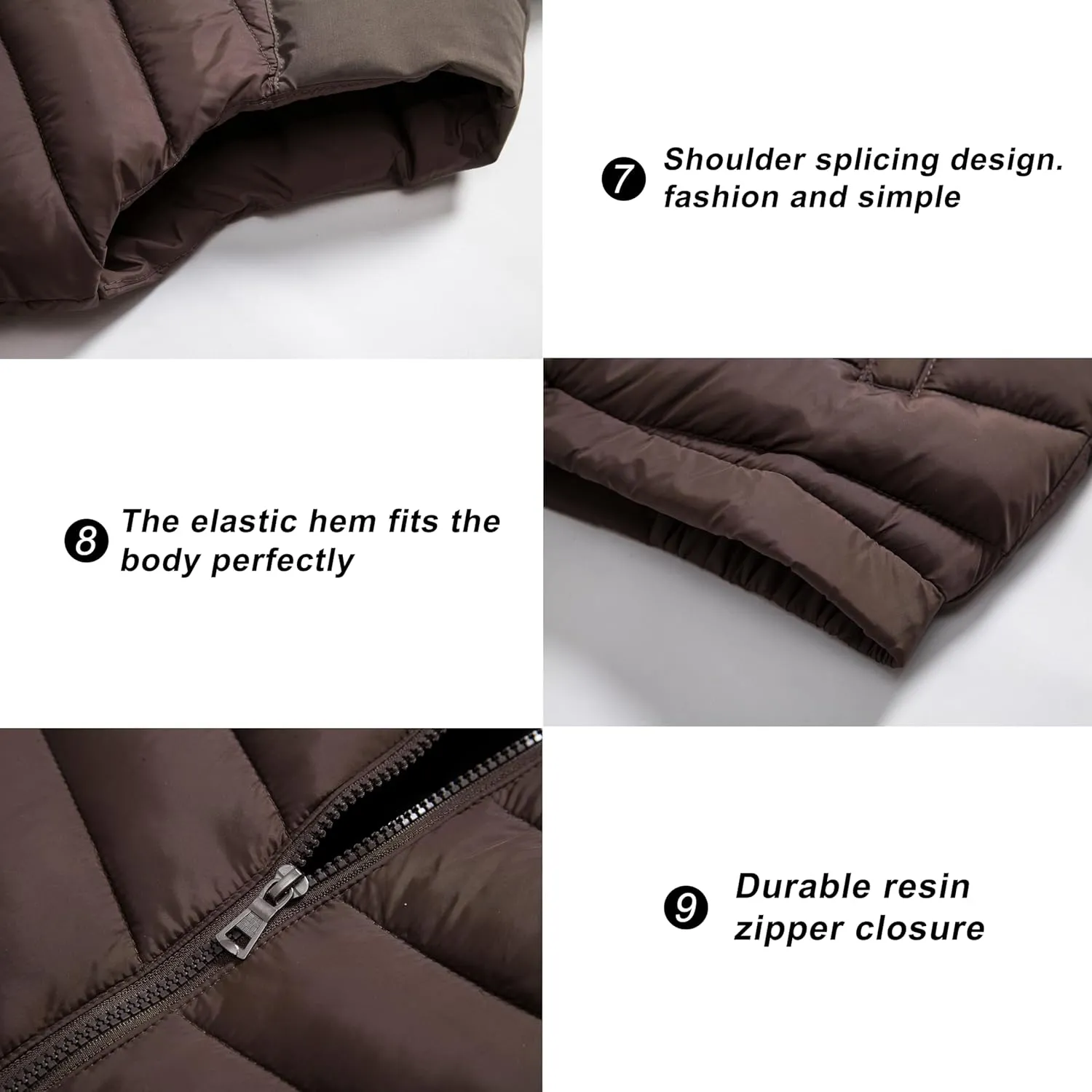 VtuAOL Men's Puffer Vest Outdoor Hooded Padded Vest Softshell Outerwear Vest for Travel Hiking