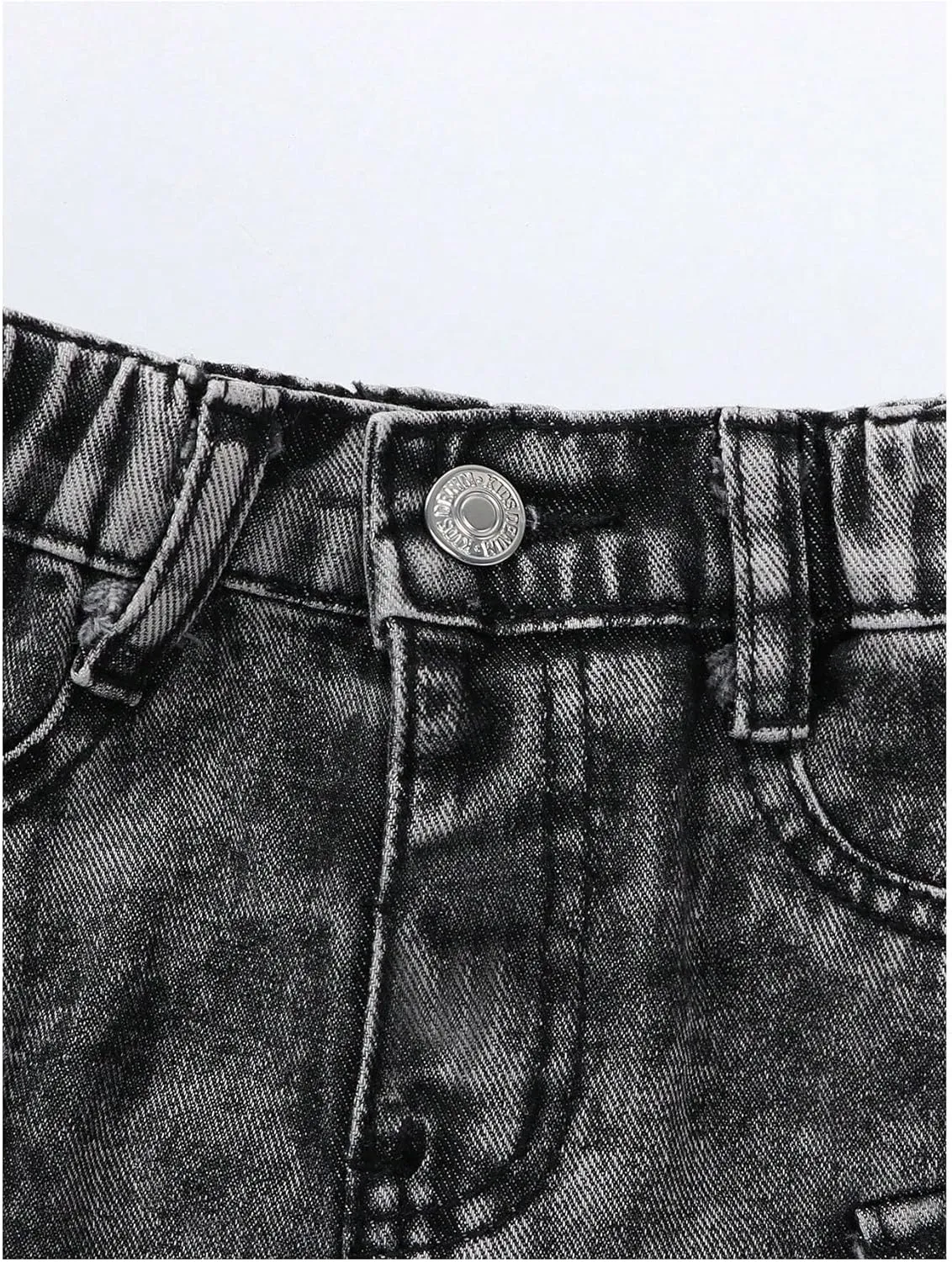 WDIRARA Girl's Cargo Denim Mini Skirt High Elastic Waisted Jean A Line Bodycon Casual Skirts with Pockets