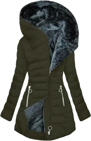 Winter Coats for Women 2024 Trendy Warm Sherpa Lined Fuzzy Fleece Jacket Zip Up Thickened Parka Coat With Plus Size