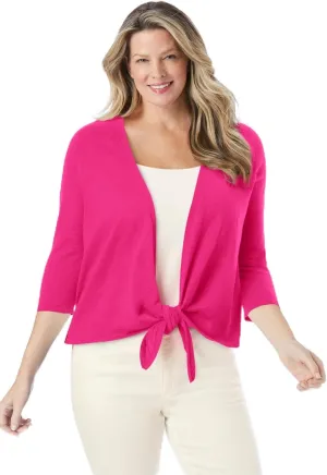 Woman Within Plus Size Versa-Tie Cardigan