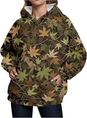 Women Camo Hoodie Oversized Pullover Sweatshirt Casual Loose Fit Workout Athletic Y2k Hoodies With Pockets