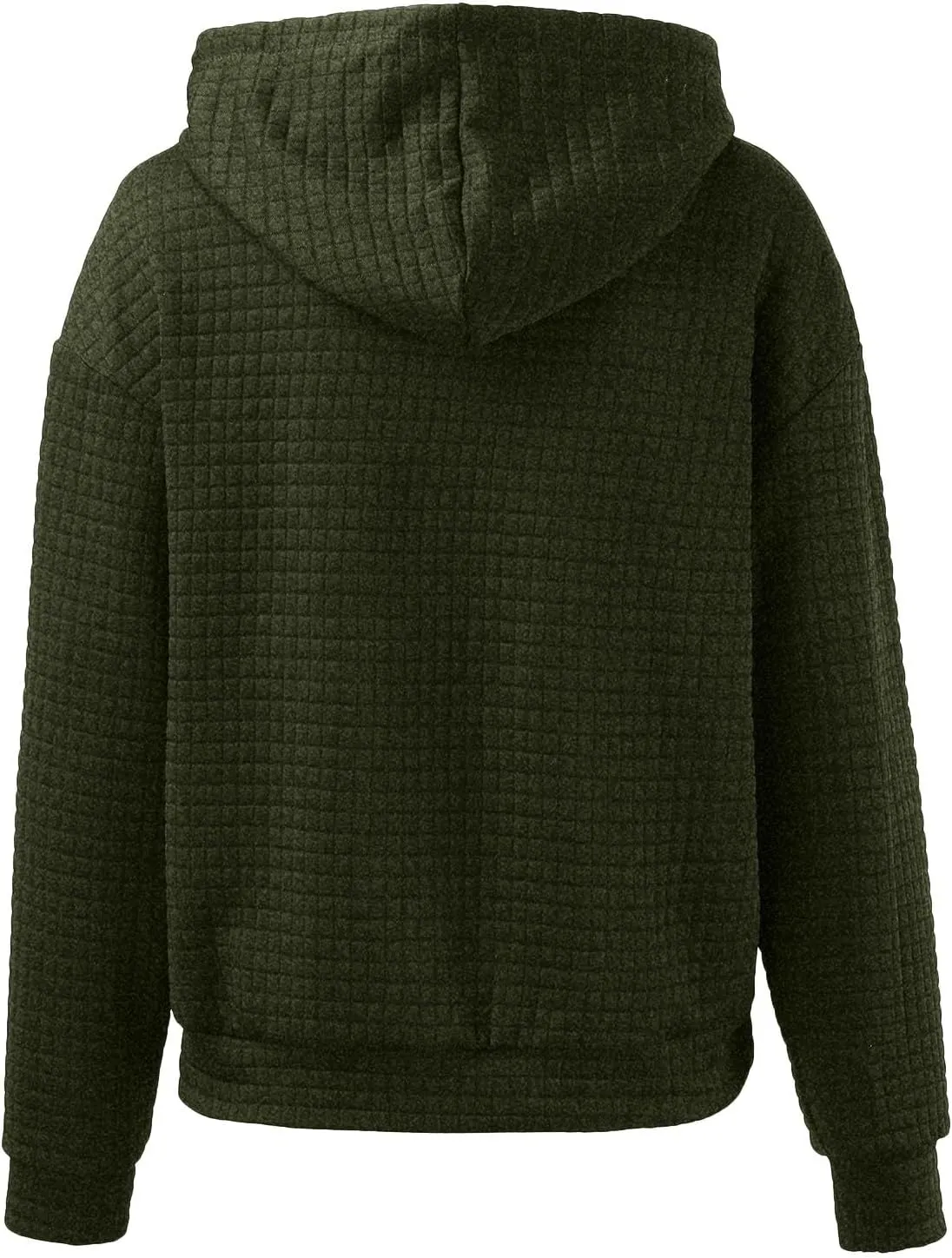 Women Oversized Hoodies Casual Basic Waffle Long Sleeve Pullover Top Solid Hooded Sweatshirt with Pocket