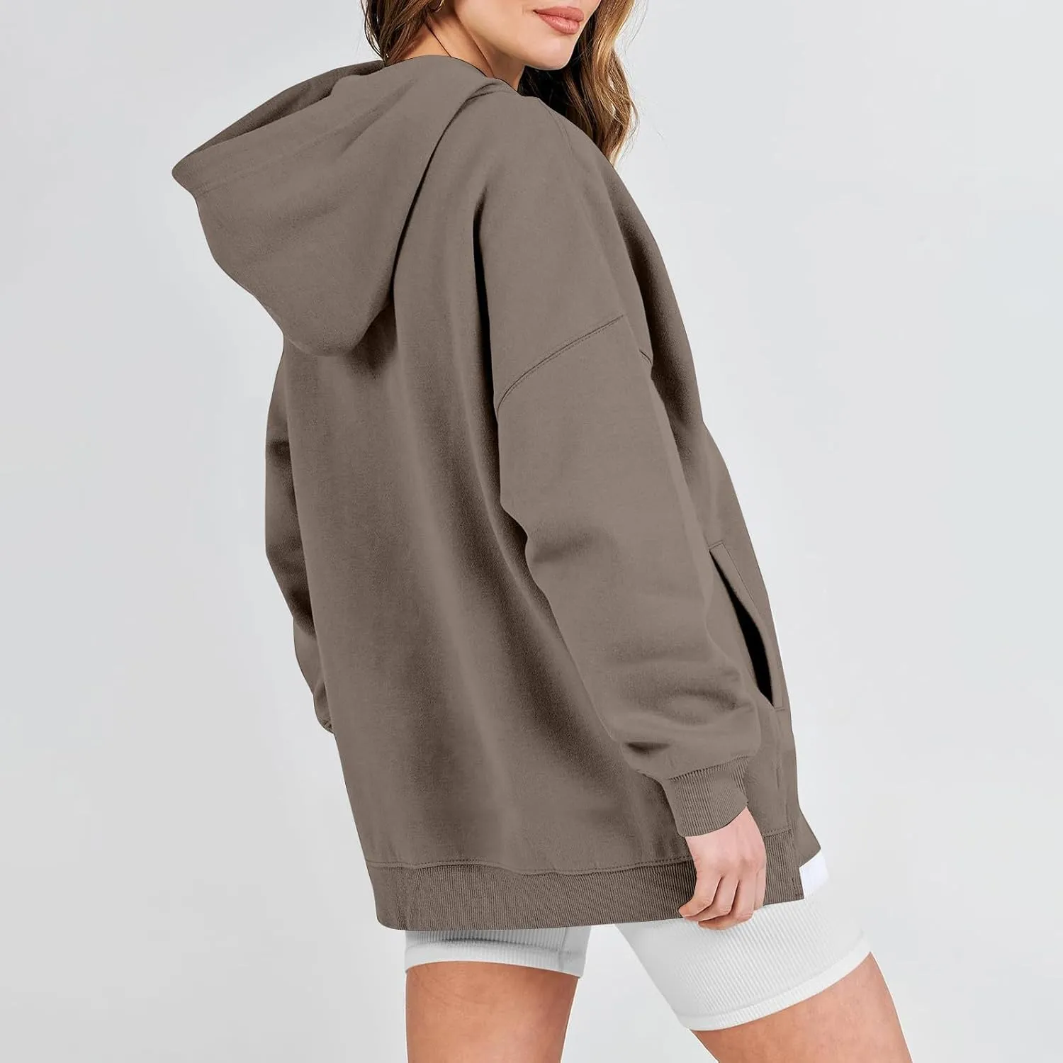 Women's Camo Hoodie Maple-Leaf Print Oversized Sweatshirt Fleece Hooded Sweatshirts with Pocket Casual Fall Pullover