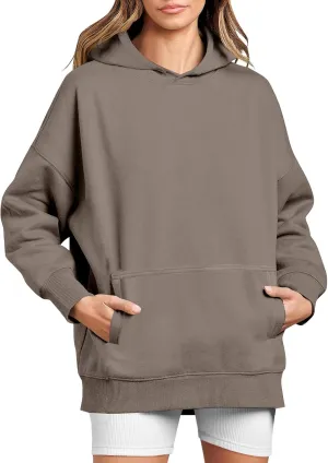 Women's Camo Hoodie Maple-Leaf Print Oversized Sweatshirt Fleece Hooded Sweatshirts with Pocket Casual Fall Pullover