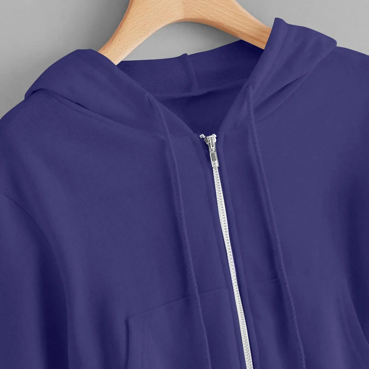 Women's Crop Tops Zip Up Hoodies Teen Girls Fall Jacket Casual Workout Long Sleeve Cropped Sweatshirts Y2K Clothes