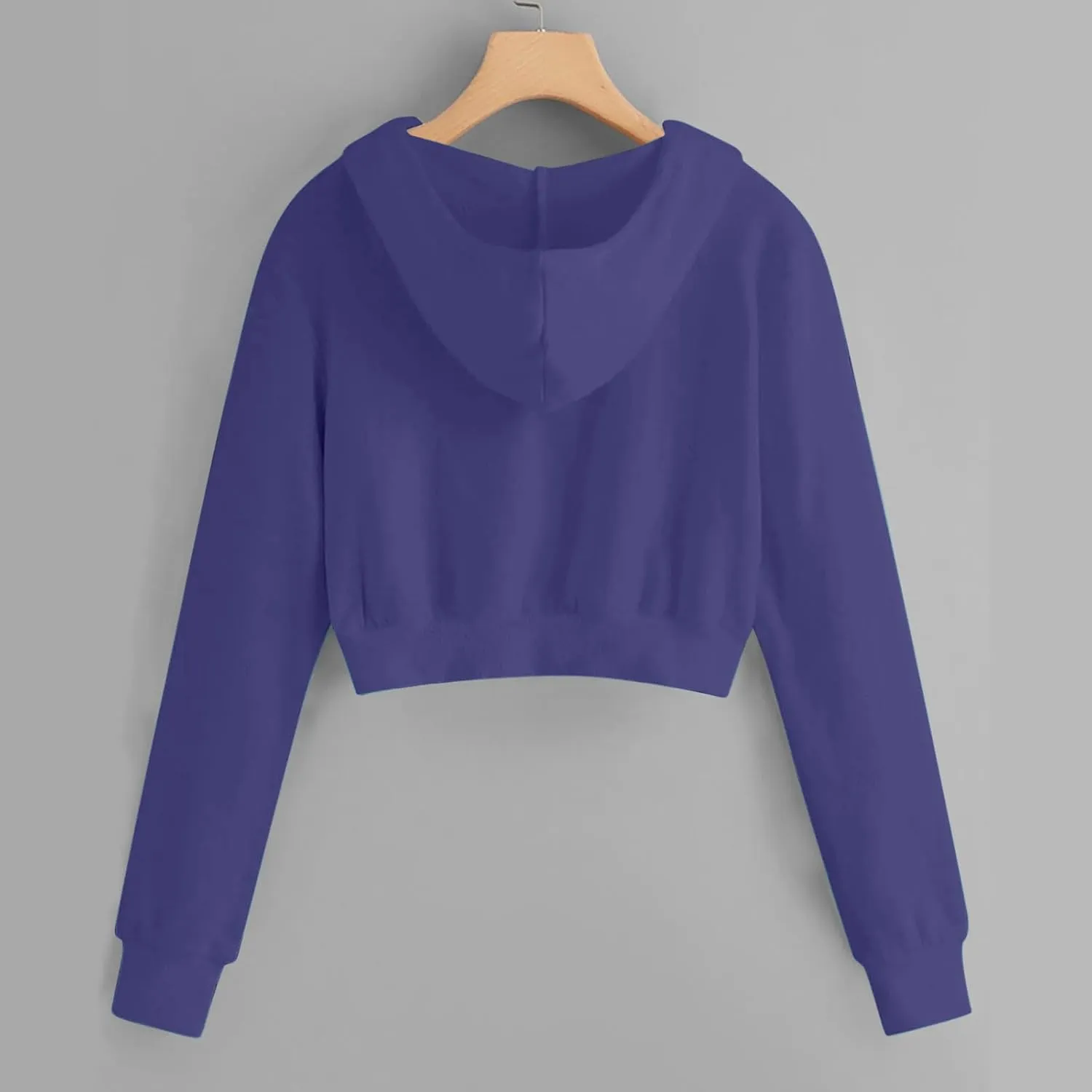 Women's Crop Tops Zip Up Hoodies Teen Girls Fall Jacket Casual Workout Long Sleeve Cropped Sweatshirts Y2K Clothes