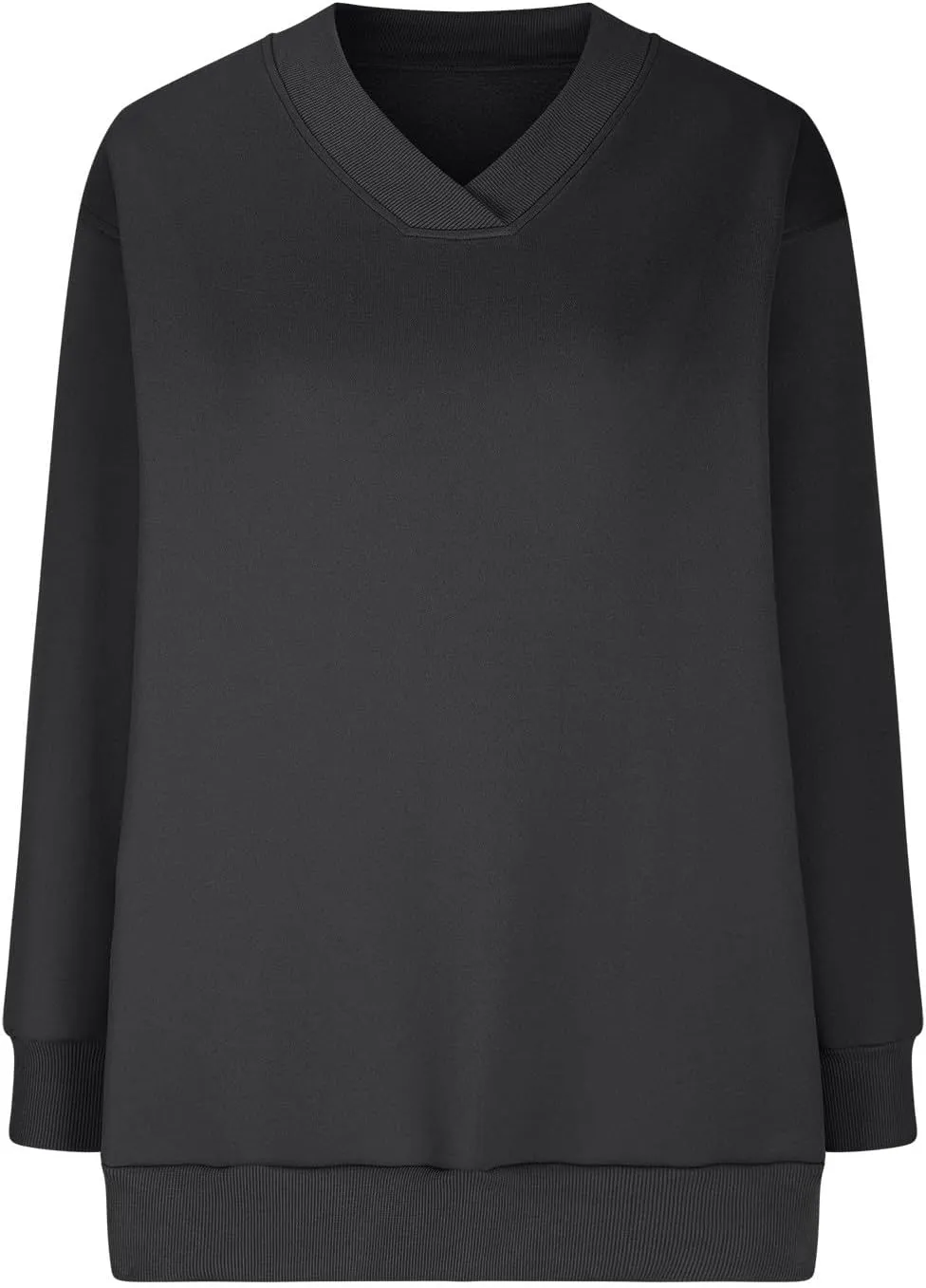 Women's Cute Oversized Hoodies,Casual V Neck Long Sleeve Fleece Sweatshirts Pullover Sweaters, Cute Basic Tops
