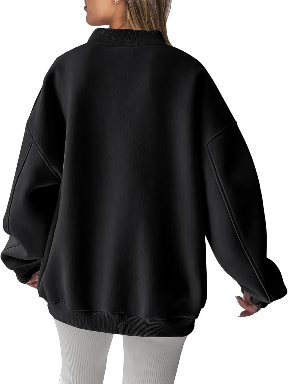 Women's Cute Oversized Hoodies,Casual V Neck Long Sleeve Fleece Sweatshirts Pullover Sweaters, Cute Basic Tops