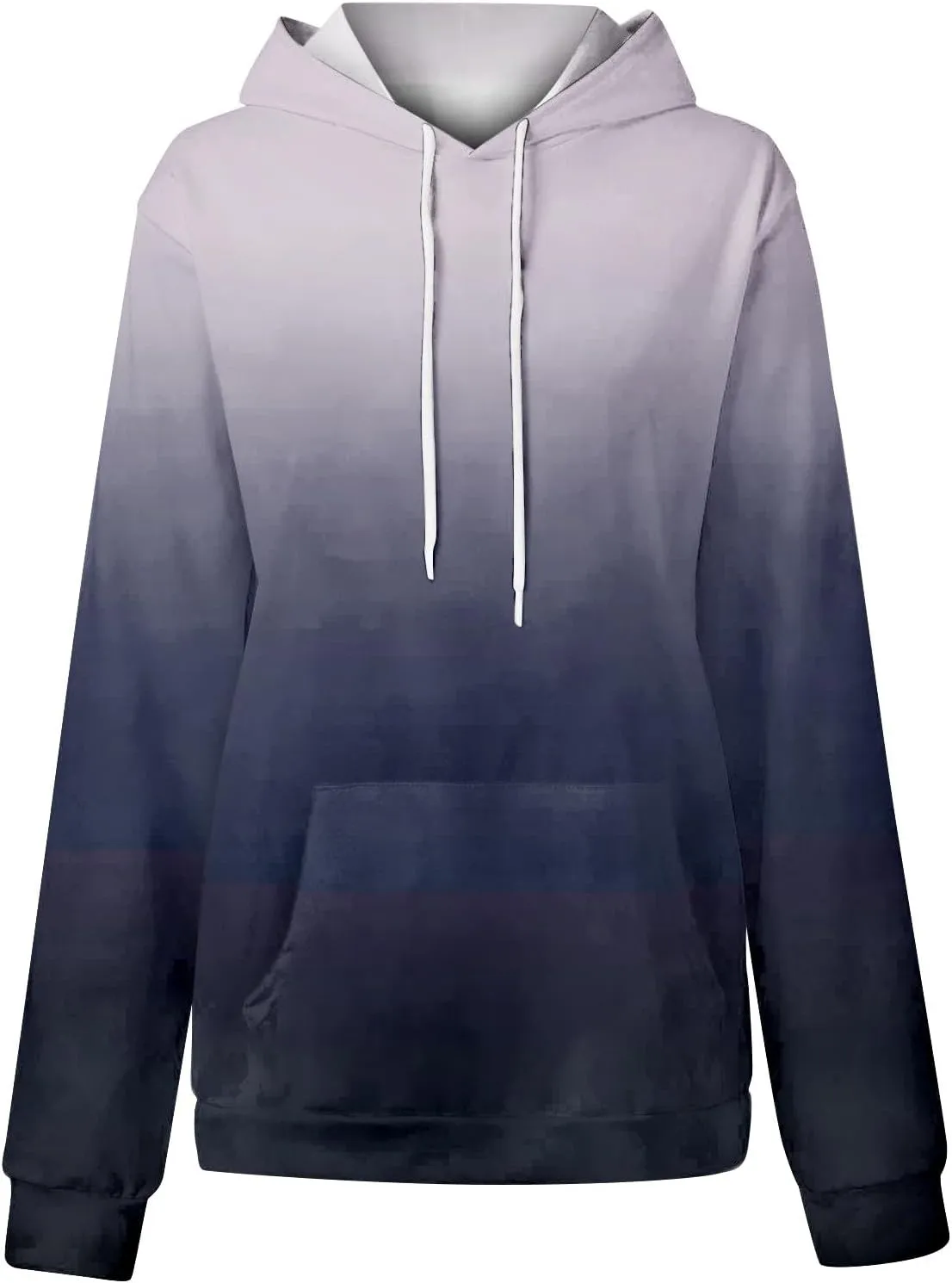 Womens Fall Fashion Hoodies Long Sleeve Hooded Drawstring Sweatshirt Gradient Printed Graphic Daily Pullover Tops