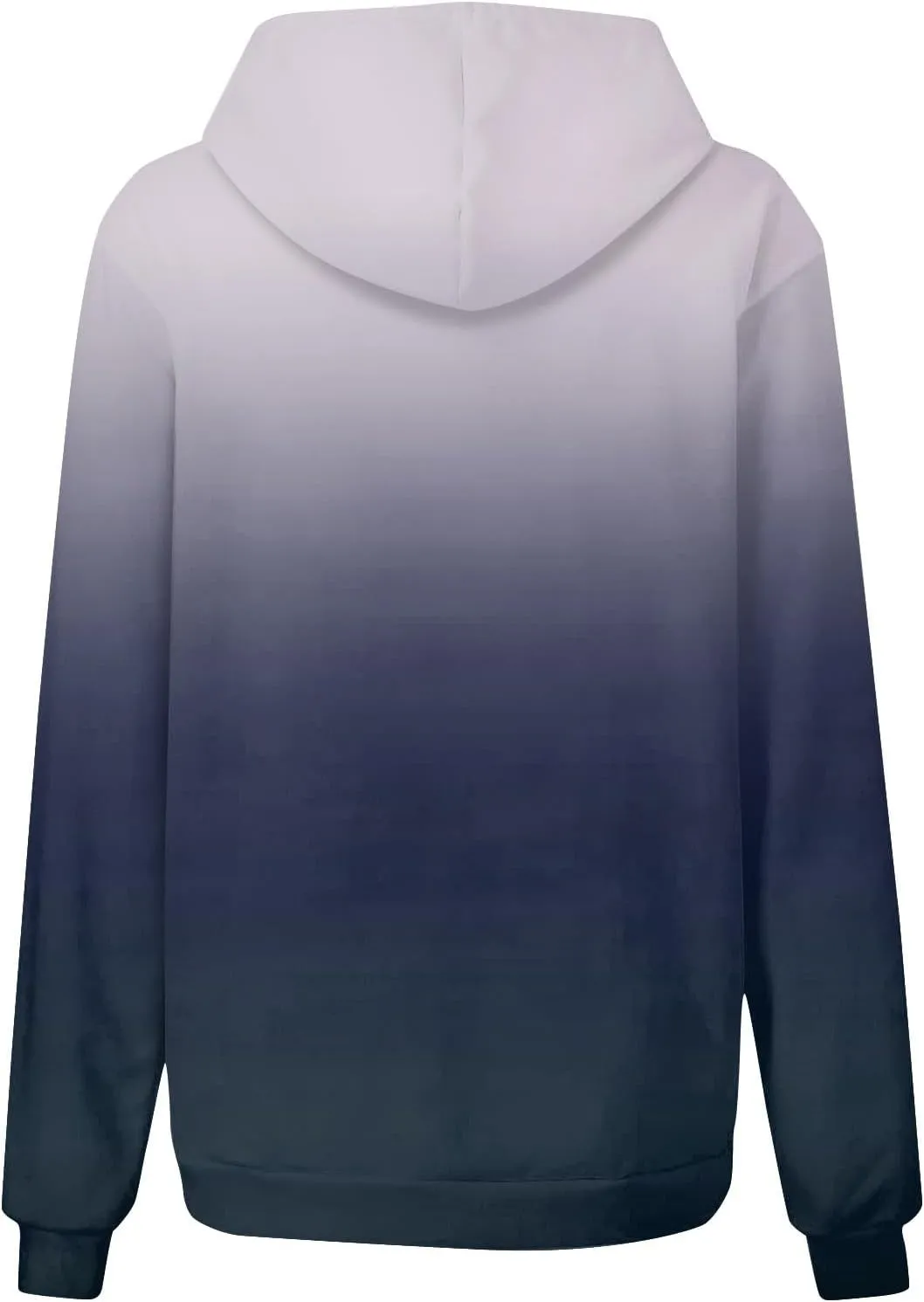 Womens Fall Fashion Hoodies Long Sleeve Hooded Drawstring Sweatshirt Gradient Printed Graphic Daily Pullover Tops