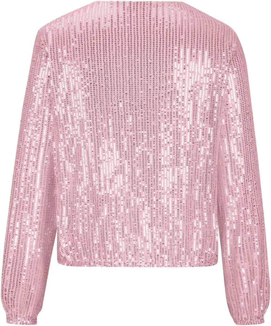Womens Glitter Sequin Jacket Sparkly Long Sleeve Collarless Front Zip Casual Blazer Bomber Jackets Going Out Party Coat