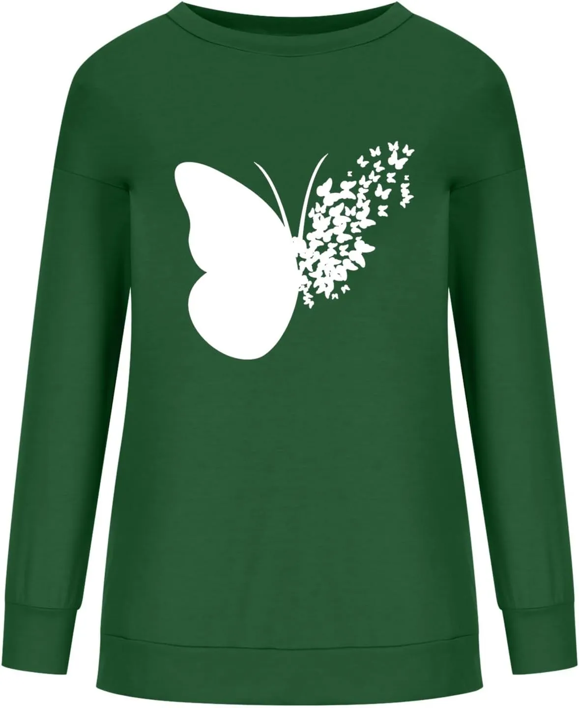 Womens Graphic Print Sweatshirts Long Sleeve Crewneck Tunic Tops Casual Butterfly Pullover Sweater Shirts Trendy 2023