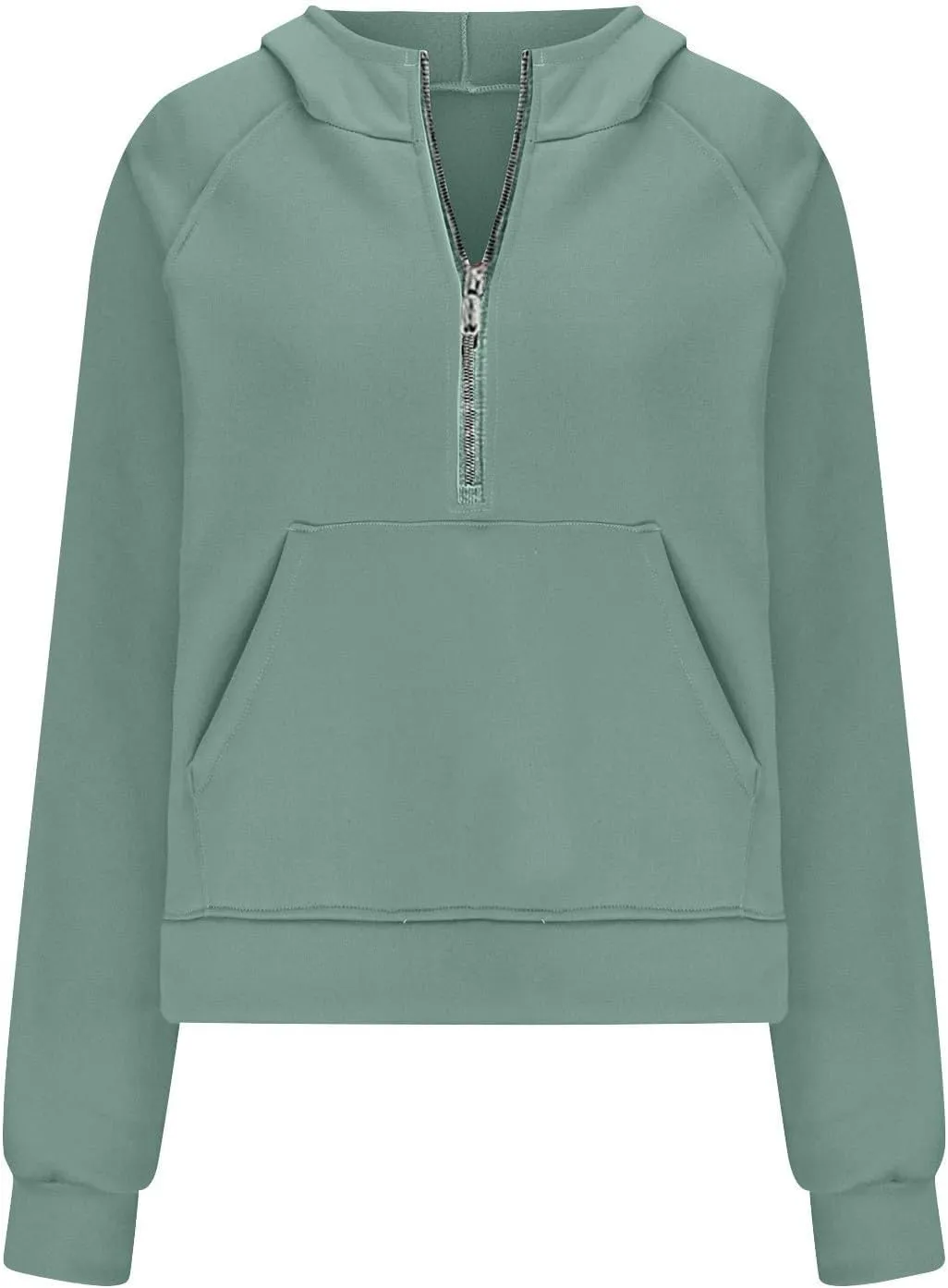 Women's Half Zip Up Hoodie Long Sleeve Hooded Sweatshirt Solid Color Oversized Sweatshirt Casual Sweaters for Trendy
