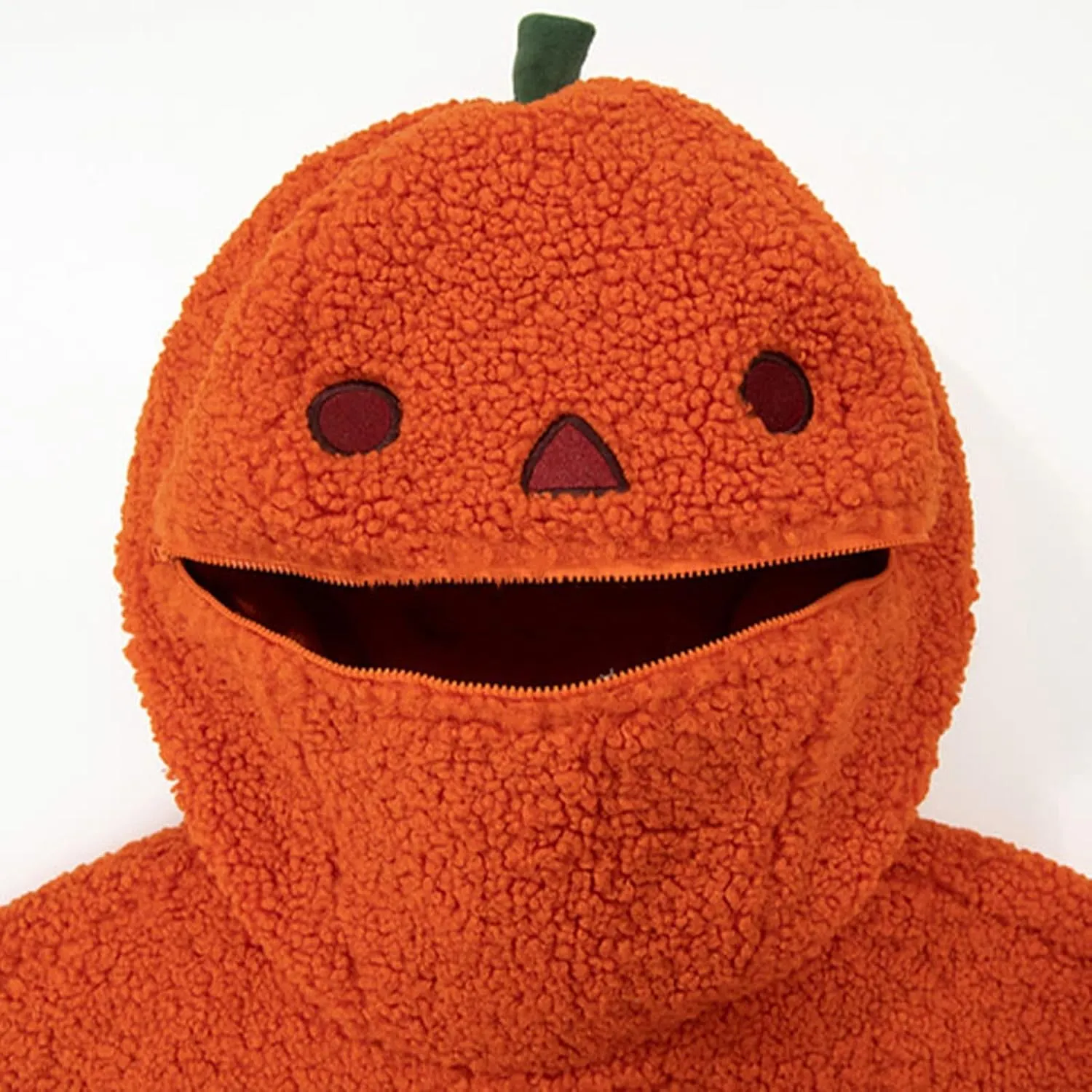 Womens Halloween Costumes Funny Pumpkin Face Hoodie Cute Plush Pullover Sweaters with Pocket Oversized Sweatshirt